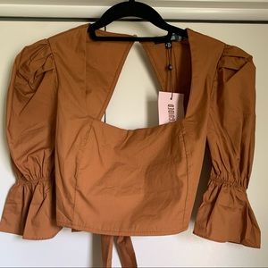 Missguided Milkmaid Top with Tie at Back